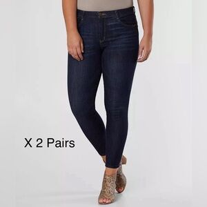 2 Pairs Democracy Women's Navy Skinny Jeans